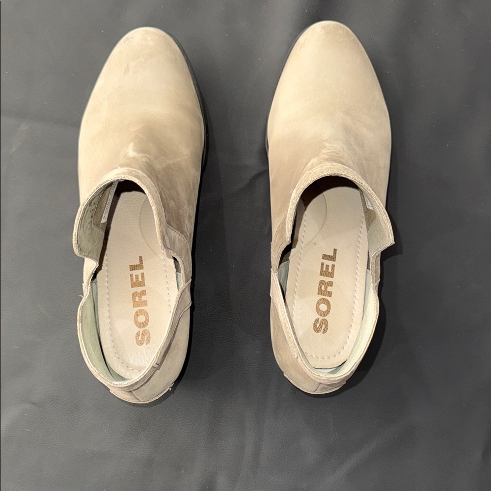 Sorel Women's Suede Ankle Booties in Light Taupe - Picture 6 of 9